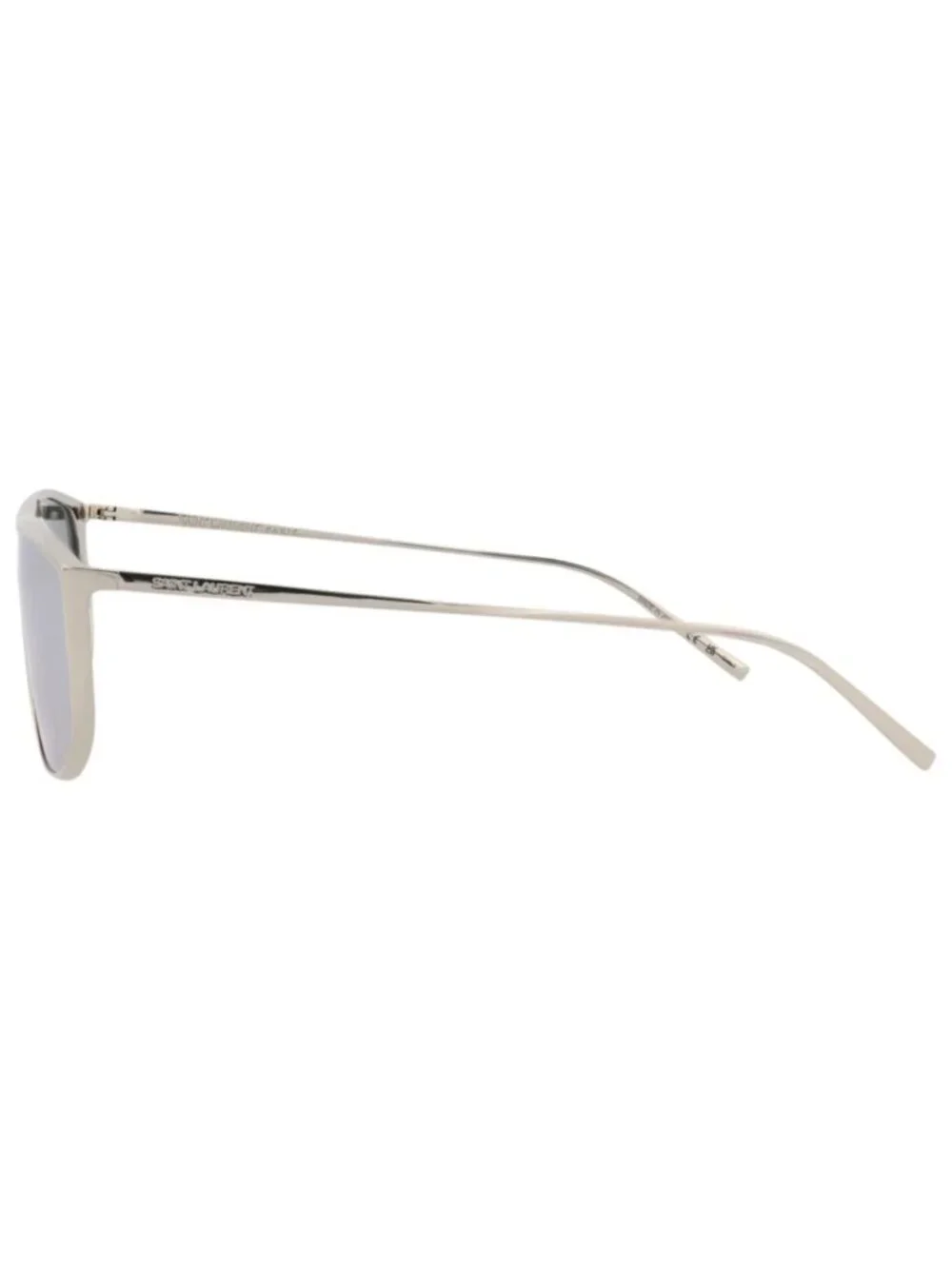 New Saint Laurent Women's Sunglasses Shield Wrap Metal Frame Unisex Silver